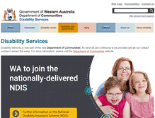 Tablet Screenshot of disability.wa.gov.au
