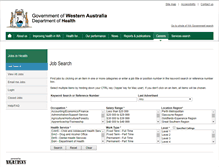 Tablet Screenshot of jobs.health.wa.gov.au